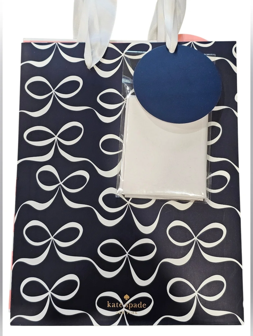 kate spade New York, Pink, Navy & Green Striped and Bow Gift Bag Trio